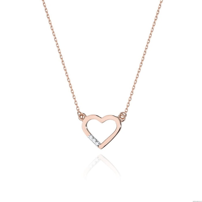 Naszyjnik C026 z diamentami różowe złoto