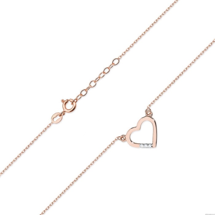 Naszyjnik C026 z diamentami różowe złoto