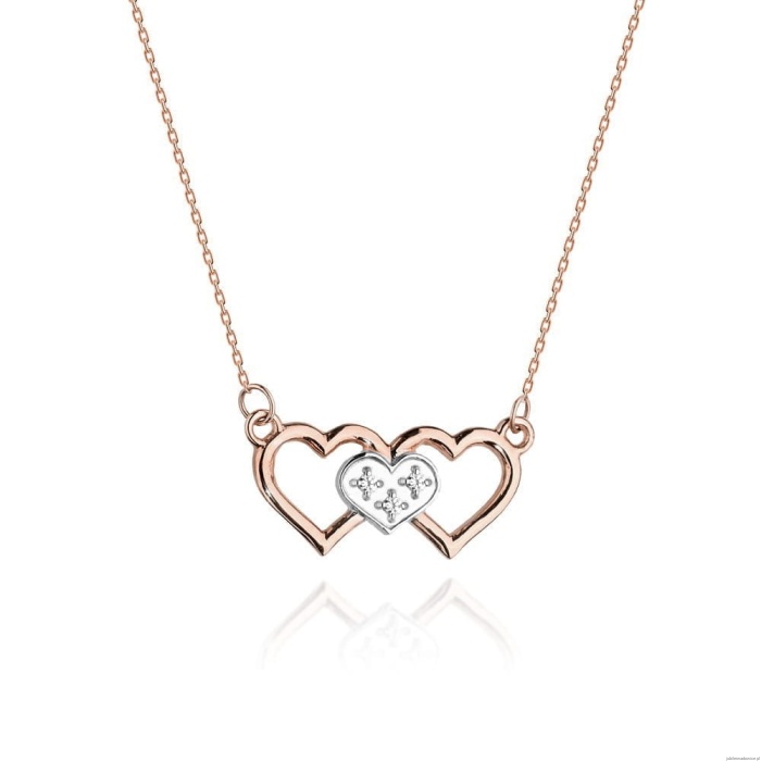 Naszyjnik C024 z diamentami różowe złoto