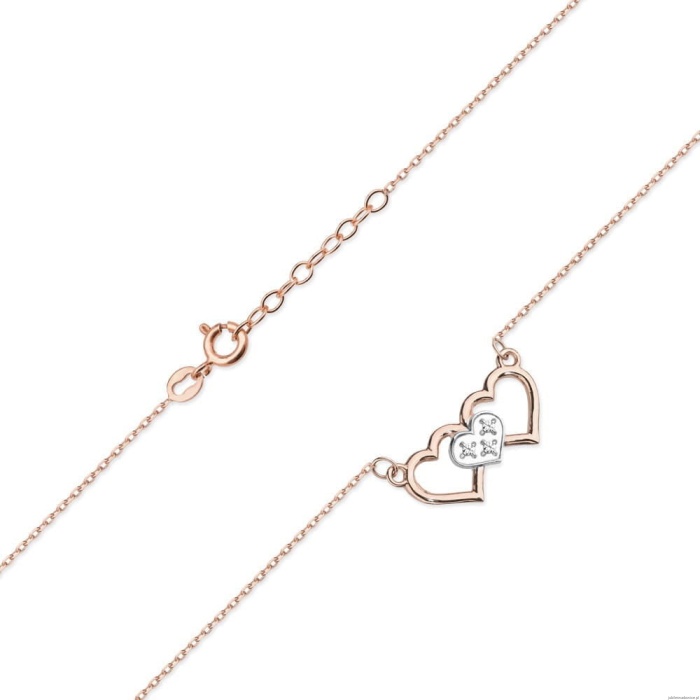 Naszyjnik C024 z diamentami różowe złoto