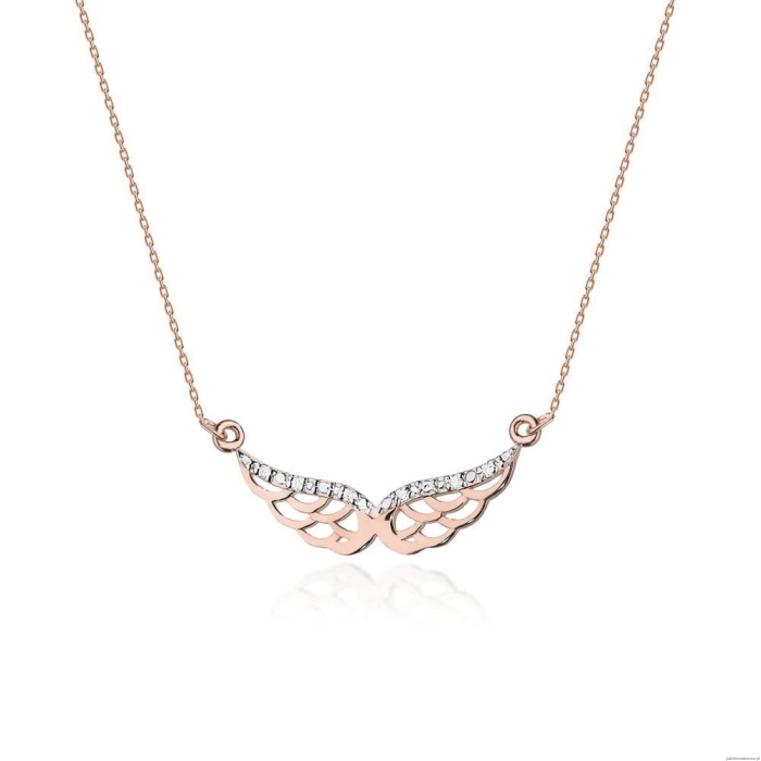 Naszyjnik C001 z diamentami różowe złoto