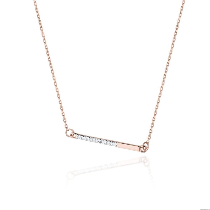 Naszyjnik C029 z diamentami różowe złoto