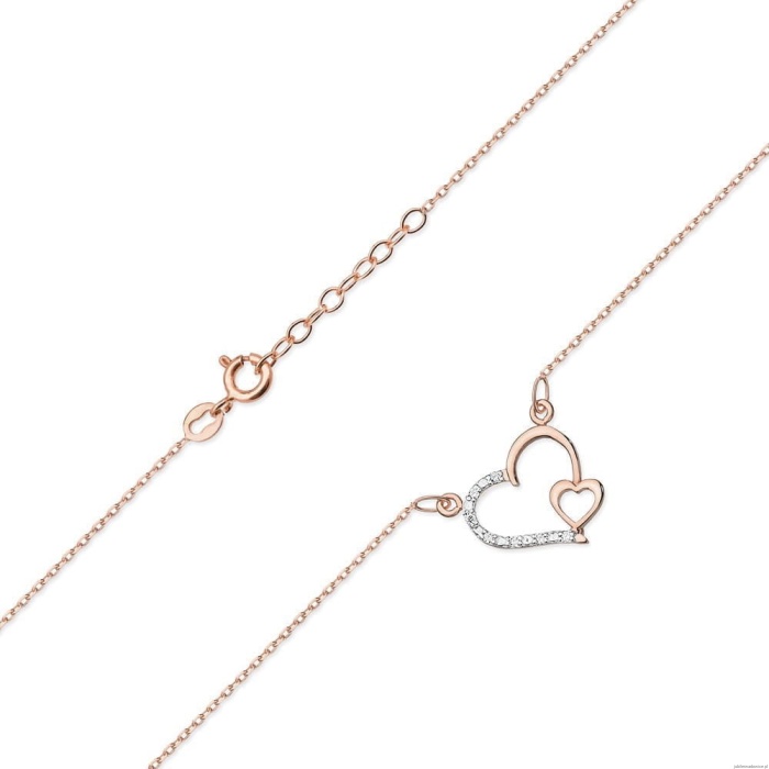 Naszyjnik C003 z diamentami różowe złoto