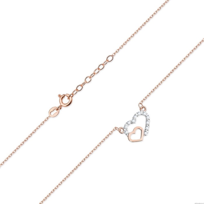 Naszyjnik C023 z diamentami różowe złoto