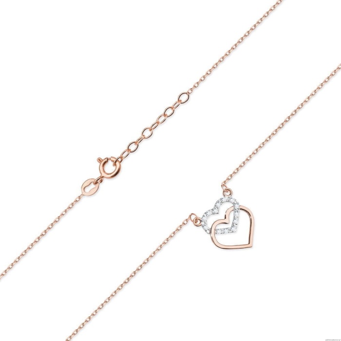 Naszyjnik C025 z diamentami różowe złoto
