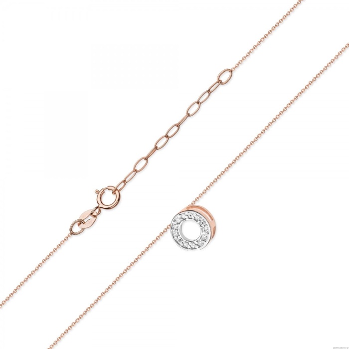 Naszyjnik C014 z diamentami różowe złoto