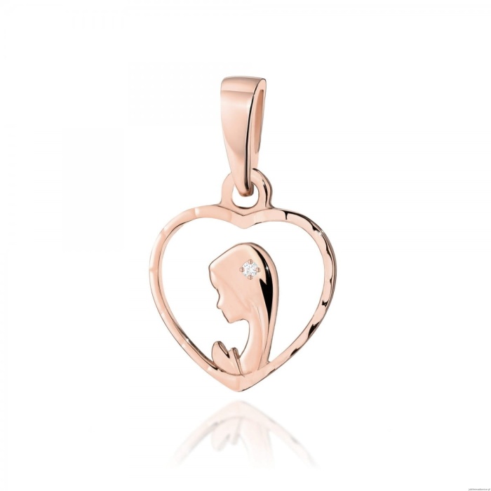 Zawieszka D252 z diamentami różowe złoto