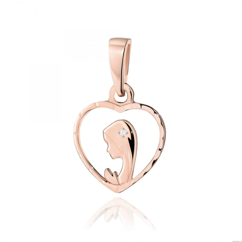 Zawieszka D252 z diamentami różowe złoto
