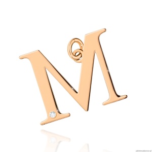 Zawieszka Z0069 Diament 0,005ct - litera M - różowe złoto