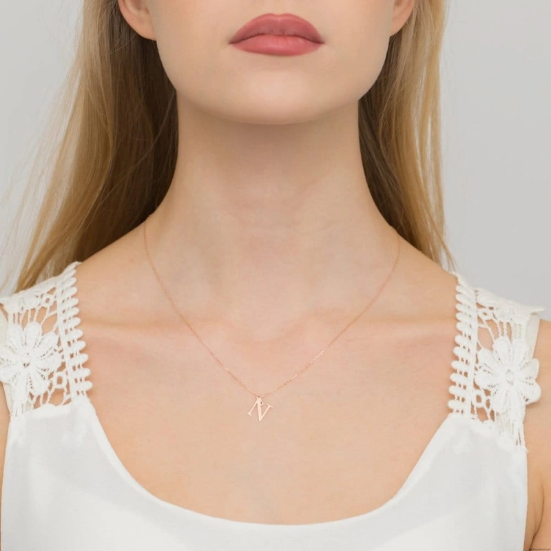 Zawieszka Z0069 Diament 0,005ct - litera N - różowe złoto