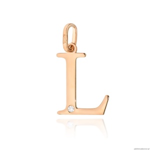 Zawieszka Z0069 Diament 0,005ct - litera L - różowe złoto