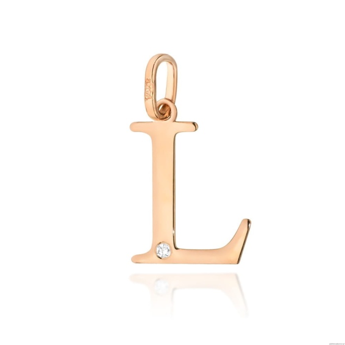Zawieszka Z0069 Diament 0,005ct - litera L - różowe złoto
