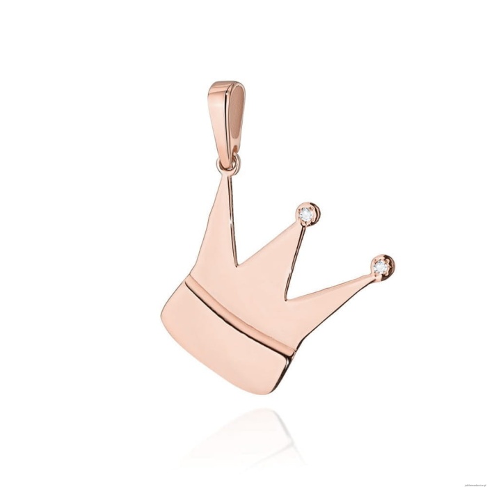 Zawieszka Z0502 z diamentami różowe złoto