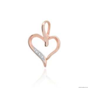 Zawieszka S006 z diamentami różowe złoto