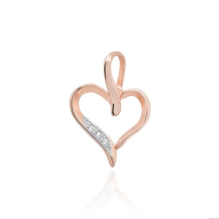 Zawieszka S006 z diamentami różowe złoto