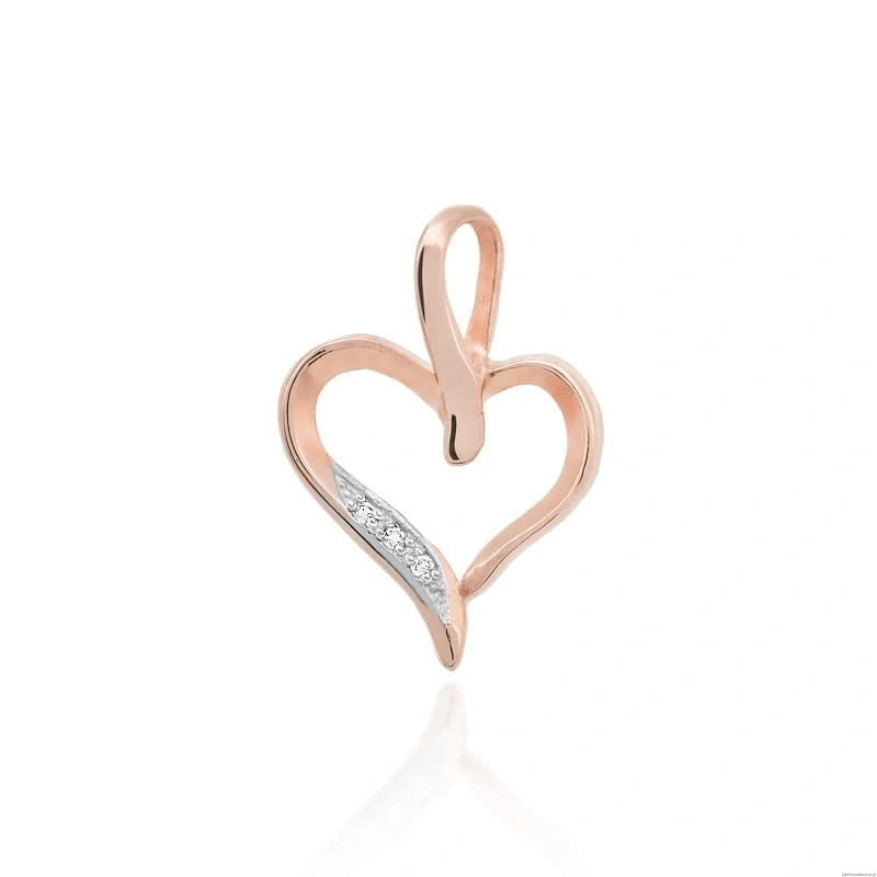 Zawieszka S006 z diamentami różowe złoto