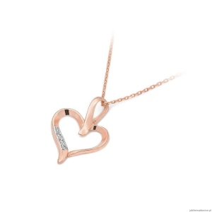 Zawieszka S006 z diamentami różowe złoto