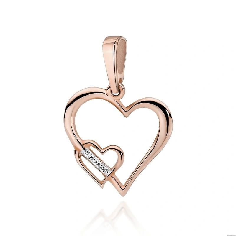 Zawieszka S002 z diamentami różowe złoto