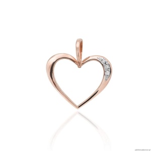 Zawieszka S001 z diamentami różowe złoto