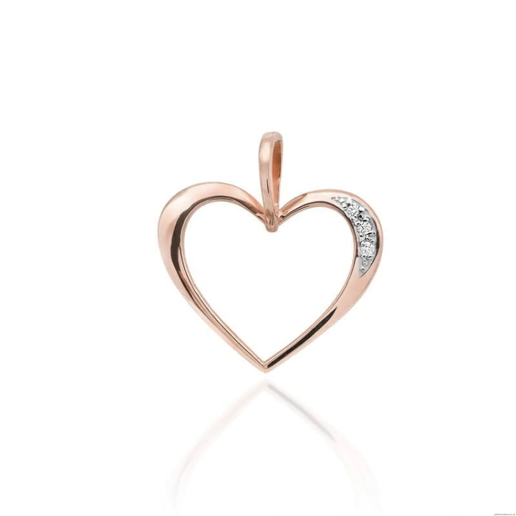 Zawieszka S001 z diamentami różowe złoto