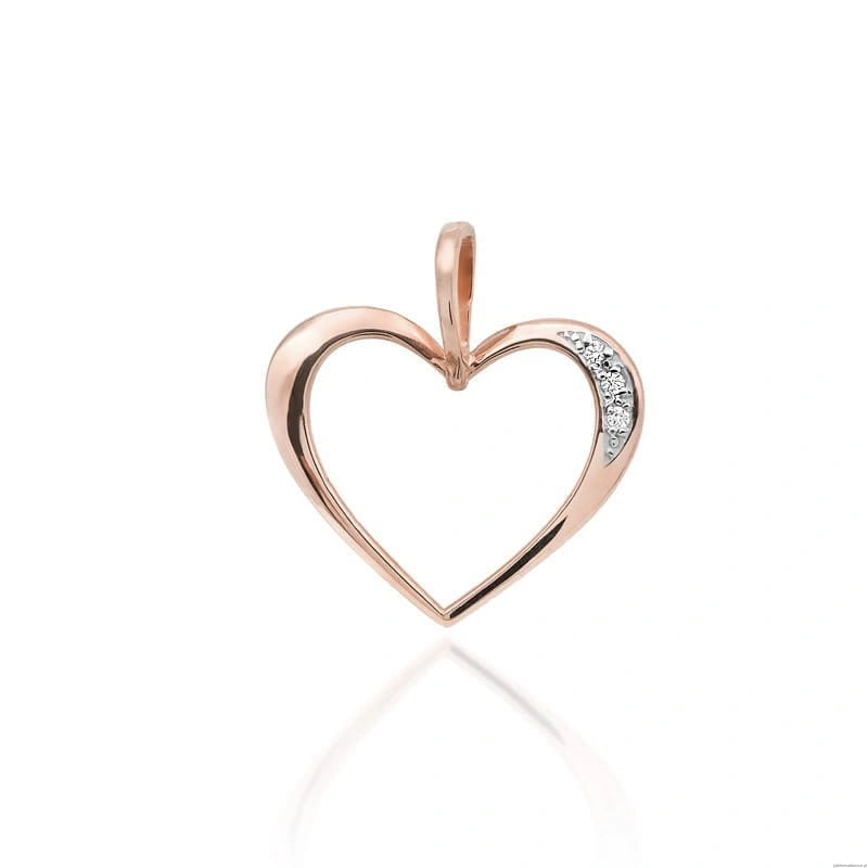 Zawieszka S001 z diamentami różowe złoto