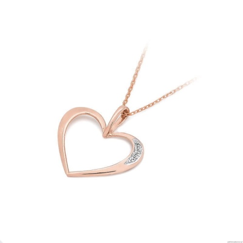 Zawieszka S001 z diamentami różowe złoto