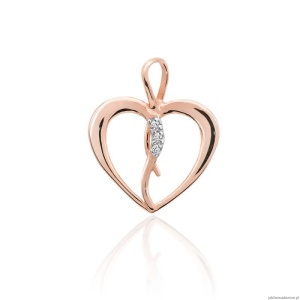 Zawieszka S004 z diamentami różowe złoto