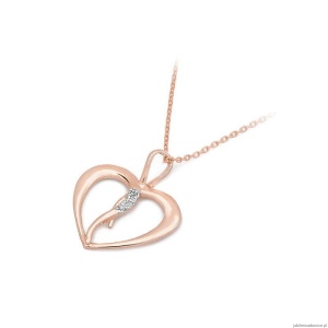 Zawieszka S004 z diamentami różowe złoto