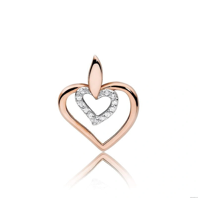 Zawieszka S016 z diamentami różowe złoto
