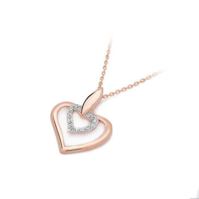 Zawieszka S016 z diamentami różowe złoto