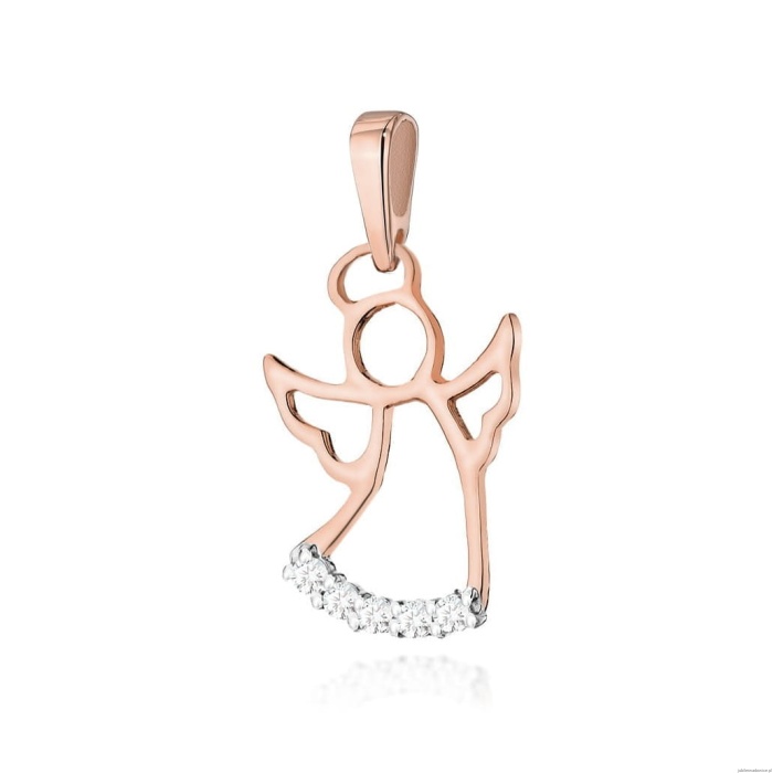 Zawieszka Z0504 z diamentami różowe złoto