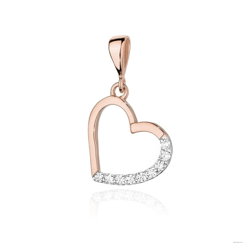 Zawieszka S018 z diamentami różowe złoto