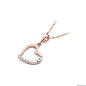 Zawieszka S018 z diamentami różowe złoto