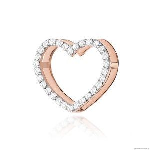 Zawieszka S027 z diamentami różowe złoto
