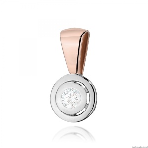 Zawieszka Z0294 Diament 0,10ct różowe złoto