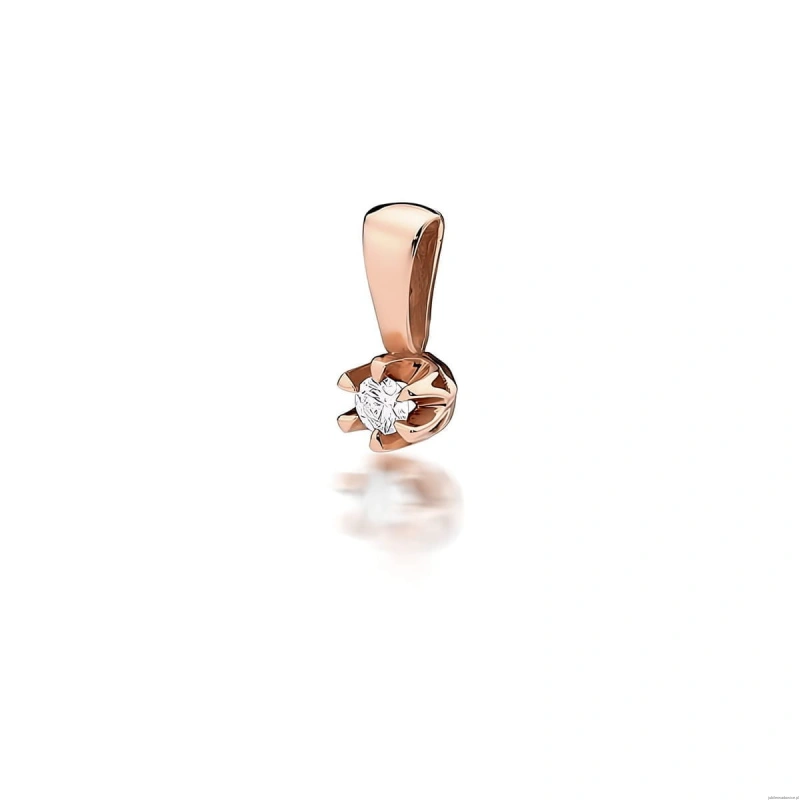 Zawieszka Z0032 Diament 0,10ct różowe złoto