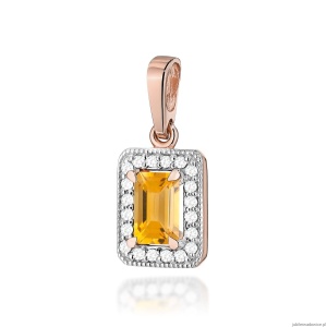 Zawieszka Z0422 Cytryn 0,60ct różowe złoto