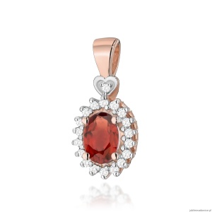 Zawieszka Z0312 Granat 0,50ct różowe złoto