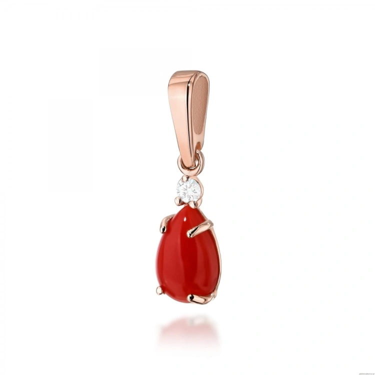 Zawieszka Z0570 Koral 0,65ct różowe złoto