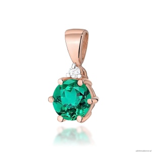 Zawieszka Z0076 Szmaragd 0,50ct różowe złoto