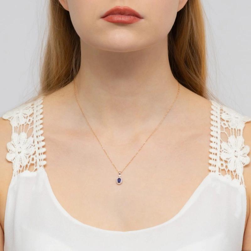 Zawieszka Z0312 Szafir 0,70ct różowe złoto