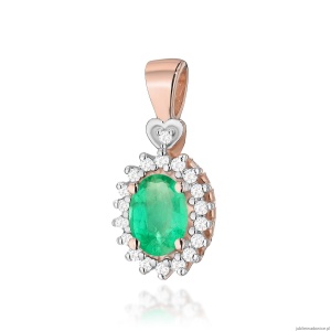 Zawieszka Z0312 Szmaragd 0,40ct różowe złoto