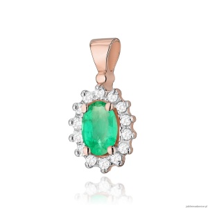 Zawieszka Z0182 Szmaragd 0,40ct różowe złoto