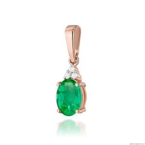 Zawieszka Z0308 Szmaragd 0,80ct różowe złoto