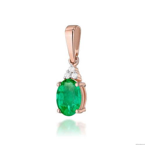 Zawieszka Z0308 Szmaragd 0,80ct różowe złoto
