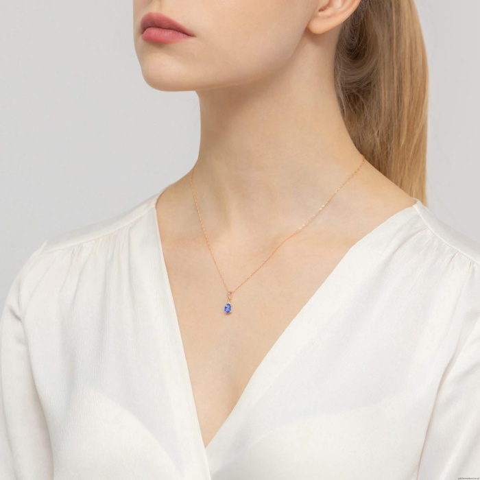 Zawieszka Z0308 Tanzanit 0,70ct różowe złoto