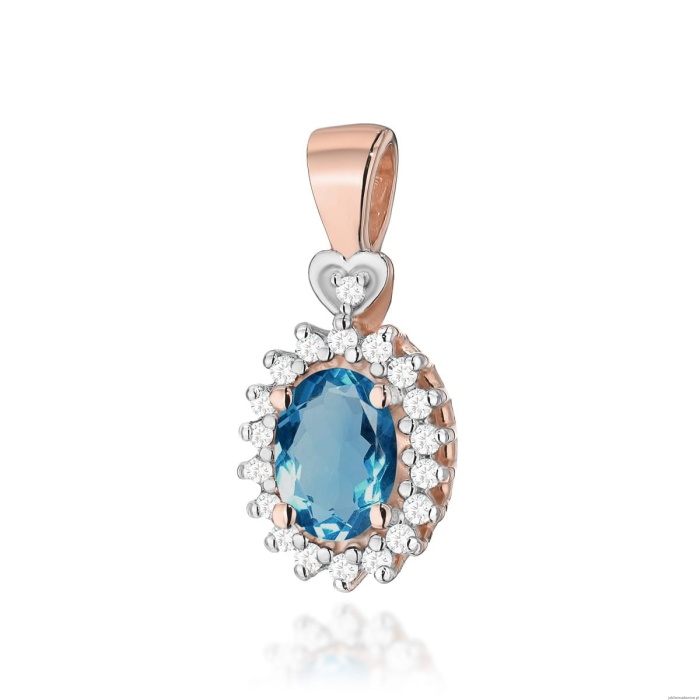 Zawieszka Z0312 Topaz London Blue 0,50ct różowe złoto