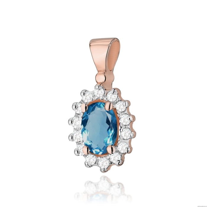 Zawieszka Z0182 Topaz London Blue 0,50ct różowe złoto