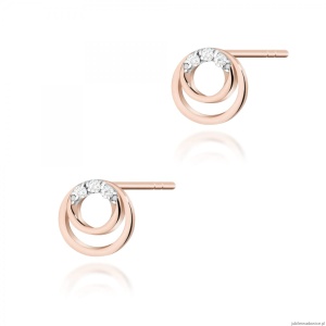 Kolczyki K0078 z diamentami różowe złoto
