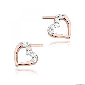 Kolczyki K0503 z diamentami różowe złoto